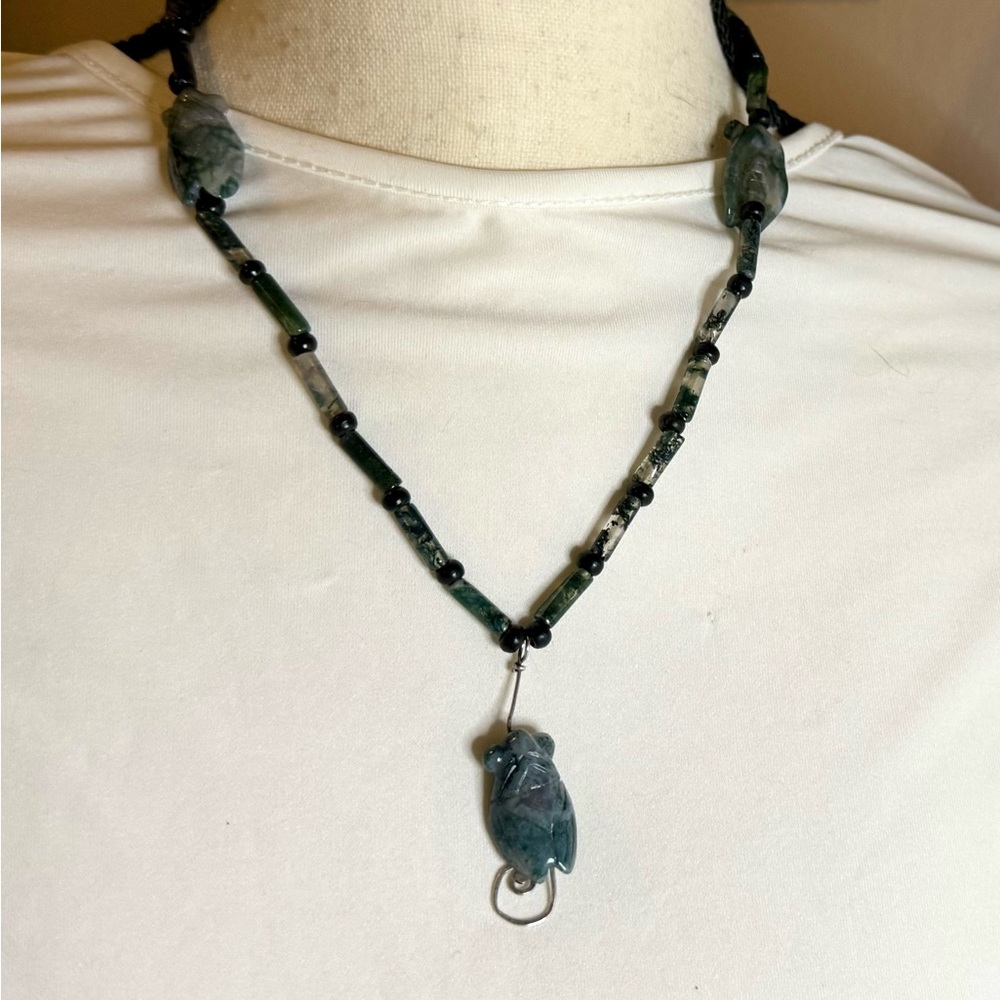 Jadeite 925 gemstone mouse necklace jewelry